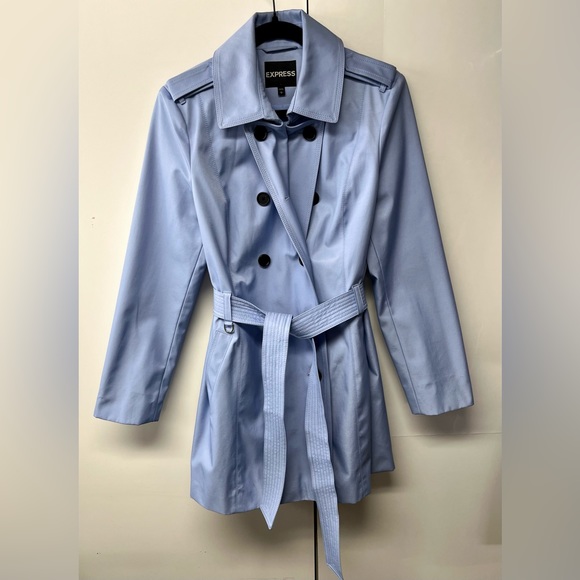 Express Trench Coat in Periwinkle - Picture 1 of 10